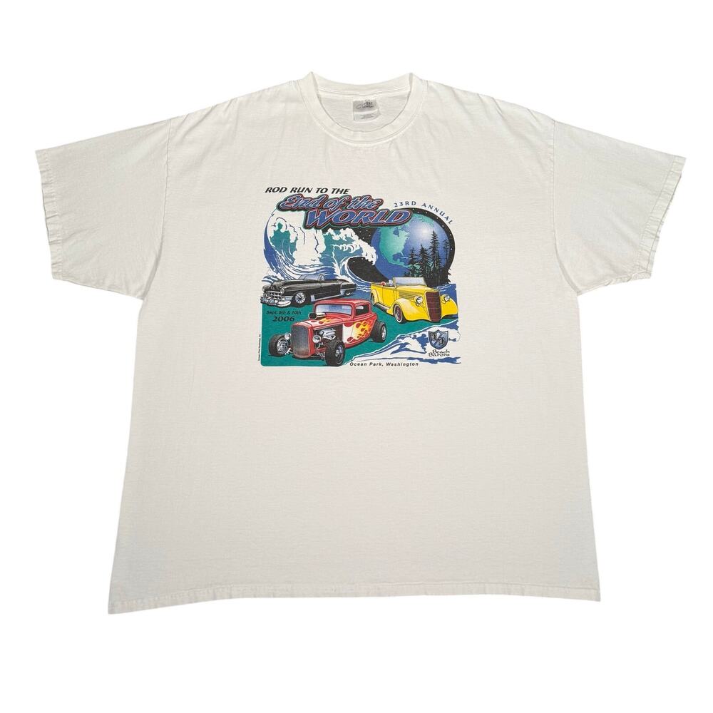 Vintage End of the World Rod Run 2006 T Shirt Ocean Park WA Cars Mens 2XL